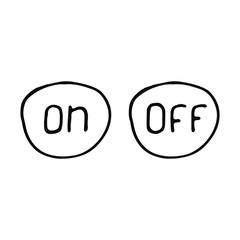 buttons on and off the sketch icon. isolated object