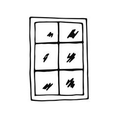 window sketch icon. isolated object
