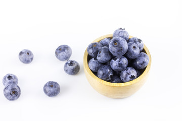 blueberry in bowl on white background