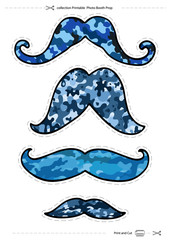 mustache set with camouflage pattern,DYI,