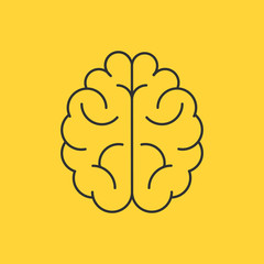 Brain Logo silhouette design vector template. Think idea concept.Brainstorm power thinking brain Logotype icon Logo
