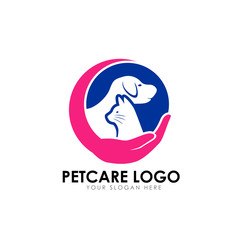 pet care logo design template. pet car vector icon illustration