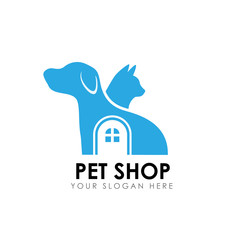 pet shop logo design template. pet home logo design vector icon