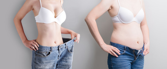 woman with abdomen loss concept