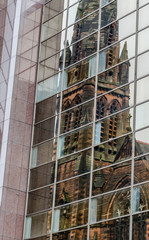 Reflection of a Church tower