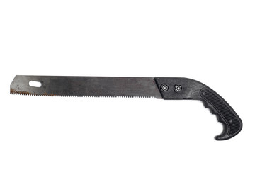 Single hand saw isolated on white