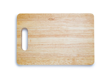 Wooden cutting board isolated on white