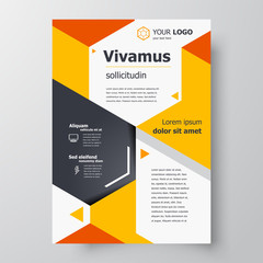 Flyer brochure design, business flyer size A4 template, creative leaflet yellow color