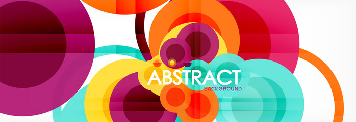 Abstract colorful geometric composition - multicolored circle background