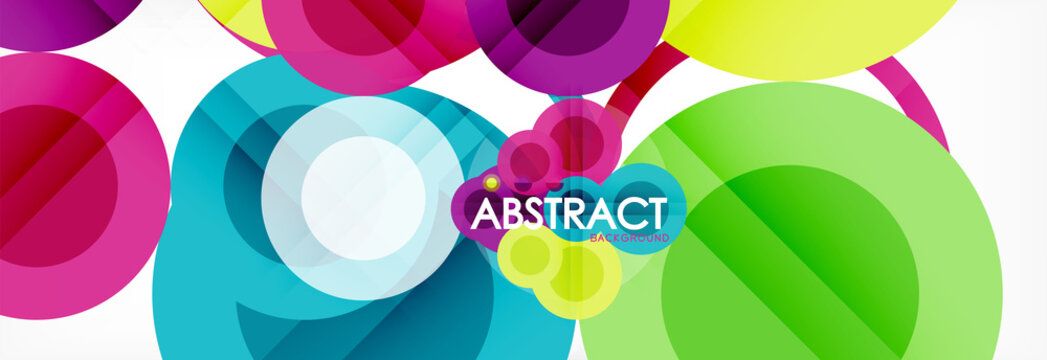 Abstract colorful geometric composition - multicolored circle background