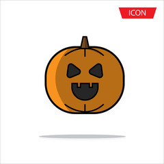 Halloween icons Pumpkin symbol isolated on background.