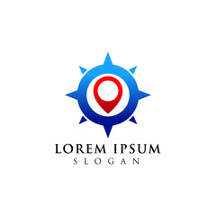 compass logo design. location icon symbol