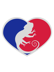 sport rot blau herz design i love liebe kontur silhouette schatten schwarz chamäleon leguan eidechse reptil haustier dinosaurier waran süß niedlich klein comic cartoon clipart