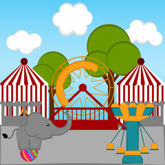 View of a carnival theme park. Vector illustration design
