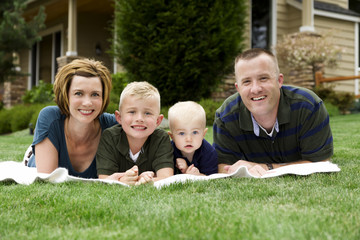 Fototapeta premium happy family in the park