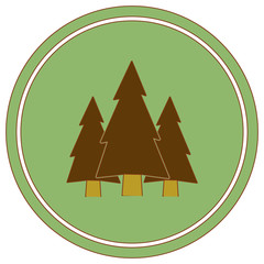 Obraz premium Fir Trees forest icon