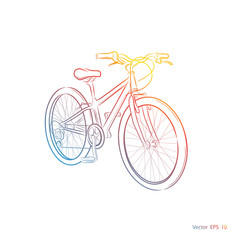 Colorful Sports Bike.Bicycle on a white background ,vector