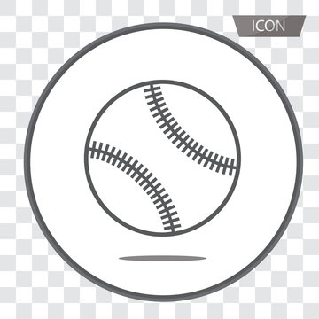 Baseballs icon vector , outline baseballs icon vector on transparent background.