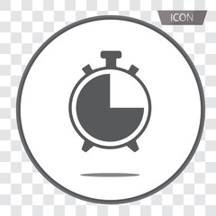 Clock vector icon, time symbols vector vector isolated on transparent background.