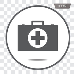 Medical bag icon vector, First aid kit vector isolated on transparent background.
