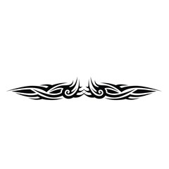 Obraz na płótnie Canvas Ethnic tattoo tribal design black and white abstract swirl shape pattern vector template.