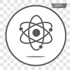 Atom icon vector symbol isolated on transparent background.