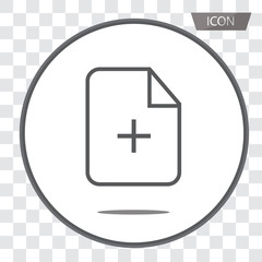 Document File Vector Icon , Add file vector icon isolated on transparent background.