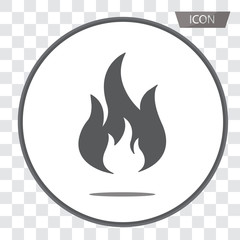 Fire vector icon isolated on transparent background.