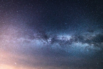 Milky Way Galaxy. Many Stars And Star Dust. Panorama HD.