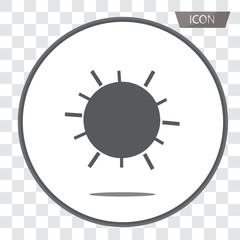 Sun vector icon isolated on transparent background.