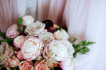 wedding bouquet with rose bush