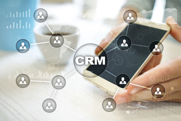 Fototapeta premium CRM. Customer relationship management concept. Customer service and relationship.