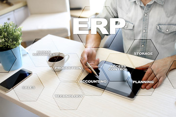 Enterprise resources planning business and technology concept.