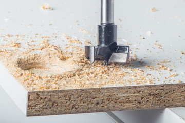 forstner milling cutter in work