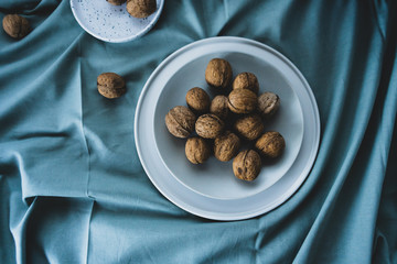 Walnuts on a plate