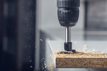 forstner milling cutter in work