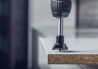 forstner milling cutter in work