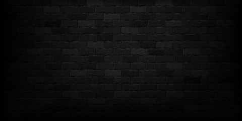 Vector realistic isolated black brick wall background for template and layout decoration. - obrazy, fototapety, plakaty