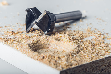 forstner milling cutter in work