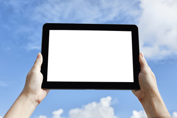 tablet computer outside