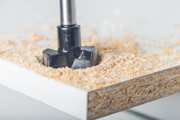 forstner milling cutter in work