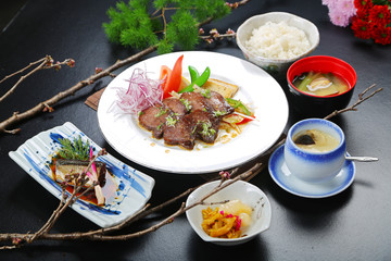 A combination photo of Japanese edo cuisine