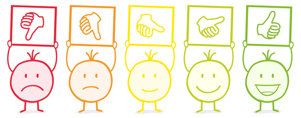 Smily / Bewertung / Daumen / Positiv / Negativ
