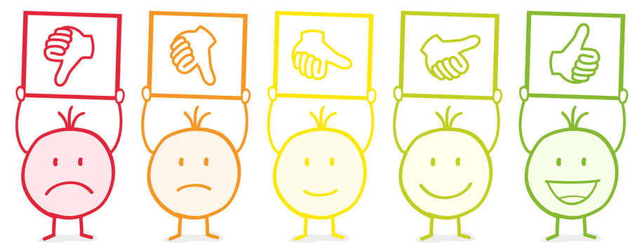 Smily / Bewertung / Daumen / Positiv / Negativ