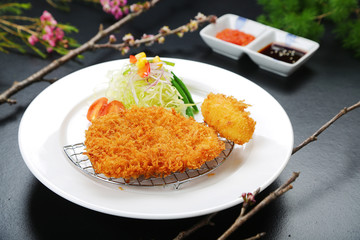 Fried pork steak with Japanese style
