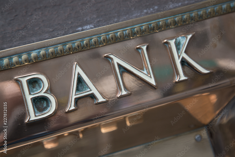 Wall mural Bank Sign on Building