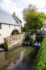 Fototapeta na wymiar Bayeux, Aure River in the old city of Bayeux, Normandy, France