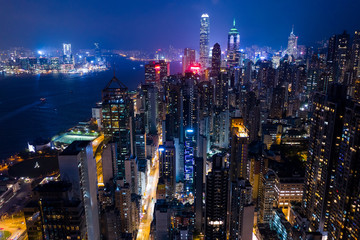 Hong Kong skyscraper at night