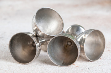 Vintage four silver goblet