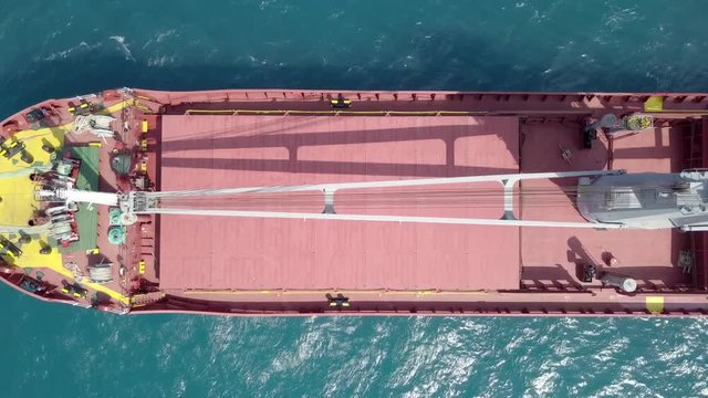 General cargo ship at sea - Aerial footage